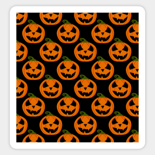 Halloween pumpkins pattern on black background Sticker